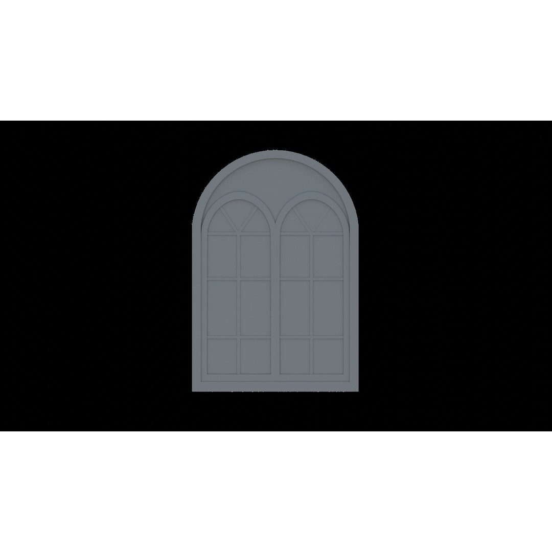 Gothic Windows 3D Model – Low Poly Architectural Asset, FBX, OBJ - View 42