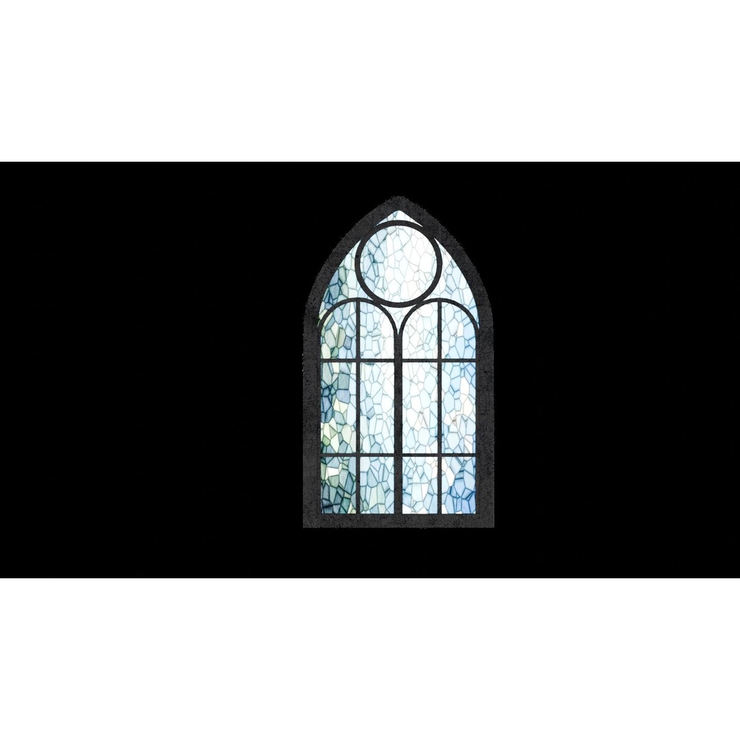 Gothic Windows 3D Model – Low Poly Architectural Asset, FBX, OBJ - View 44
