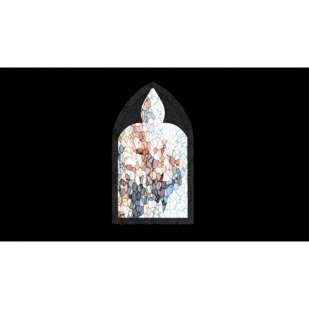 Gothic Windows 3D Model – Low Poly Architectural Asset, FBX, OBJ - View 5