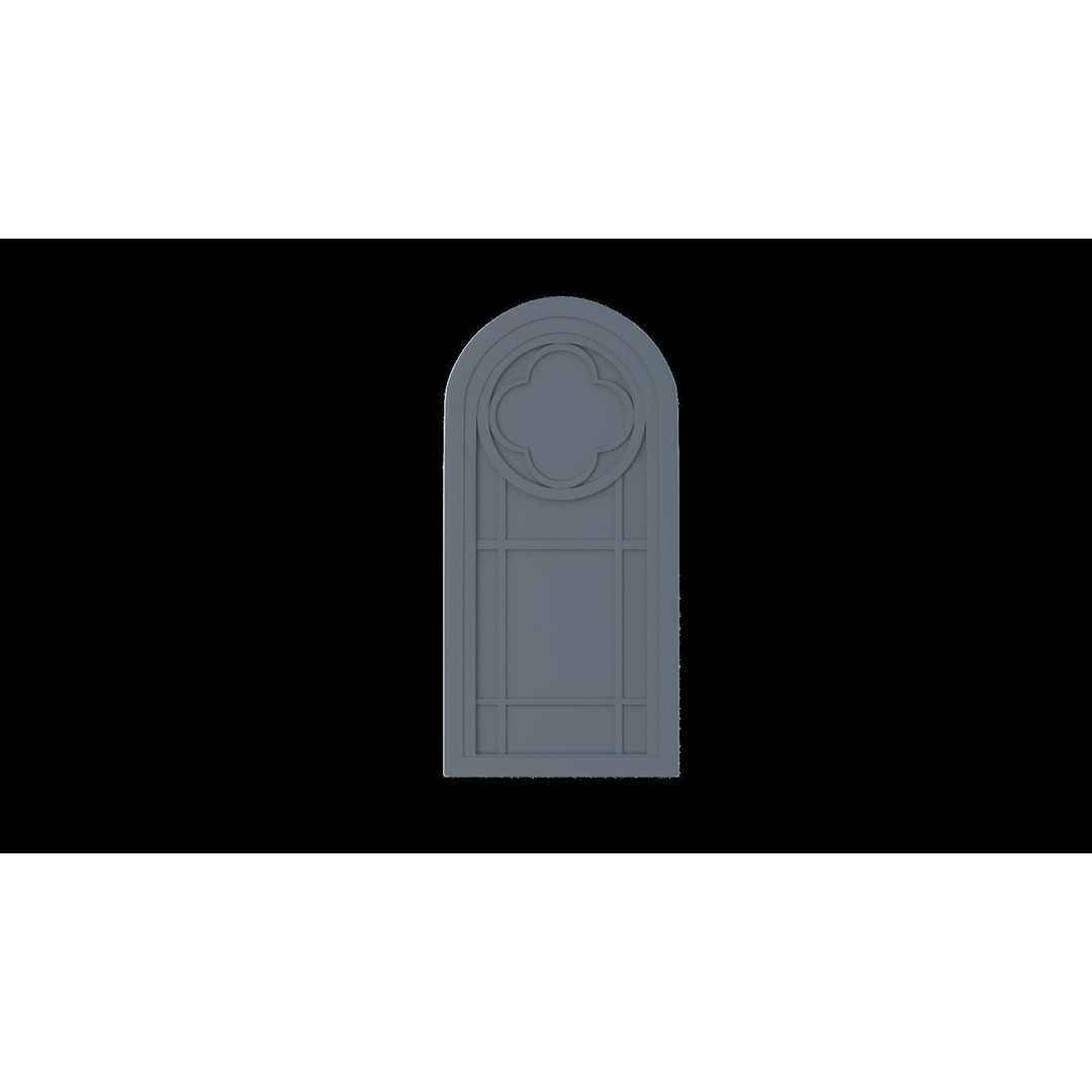 Gothic Windows 3D Model – Low Poly Architectural Asset, FBX, OBJ - View 51