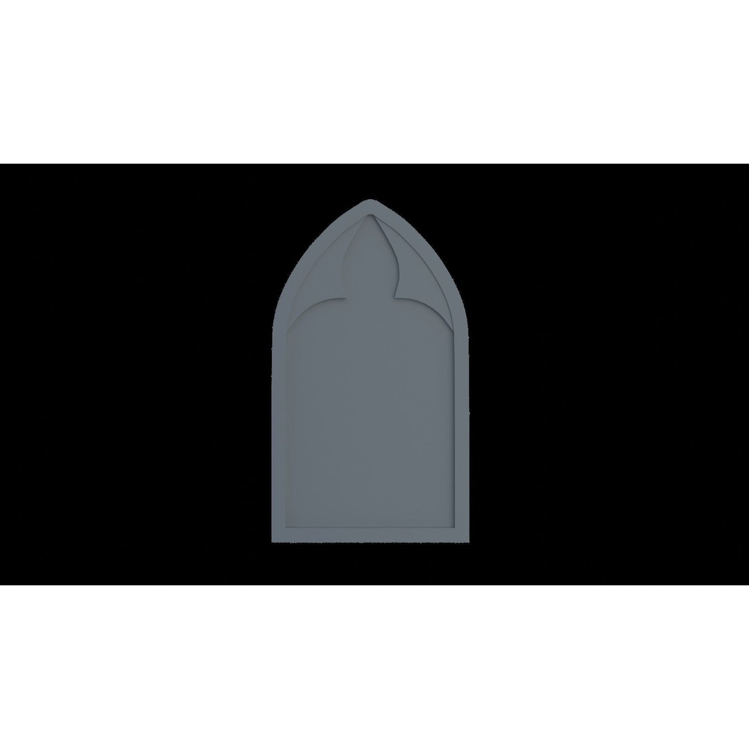 Gothic Windows 3D Model – Low Poly Architectural Asset, FBX, OBJ - View 6