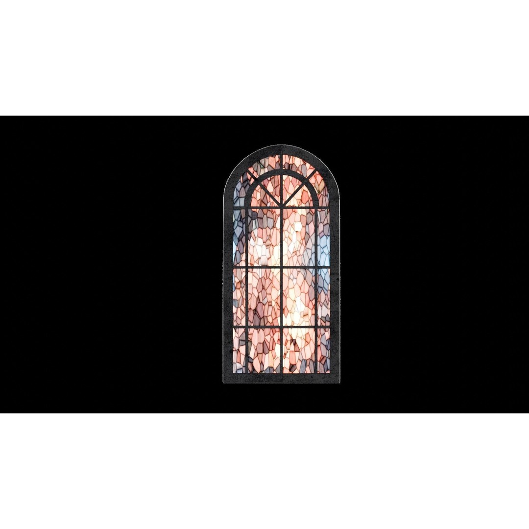 Gothic Windows 3D Model – Low Poly Architectural Asset, FBX, OBJ - View 8