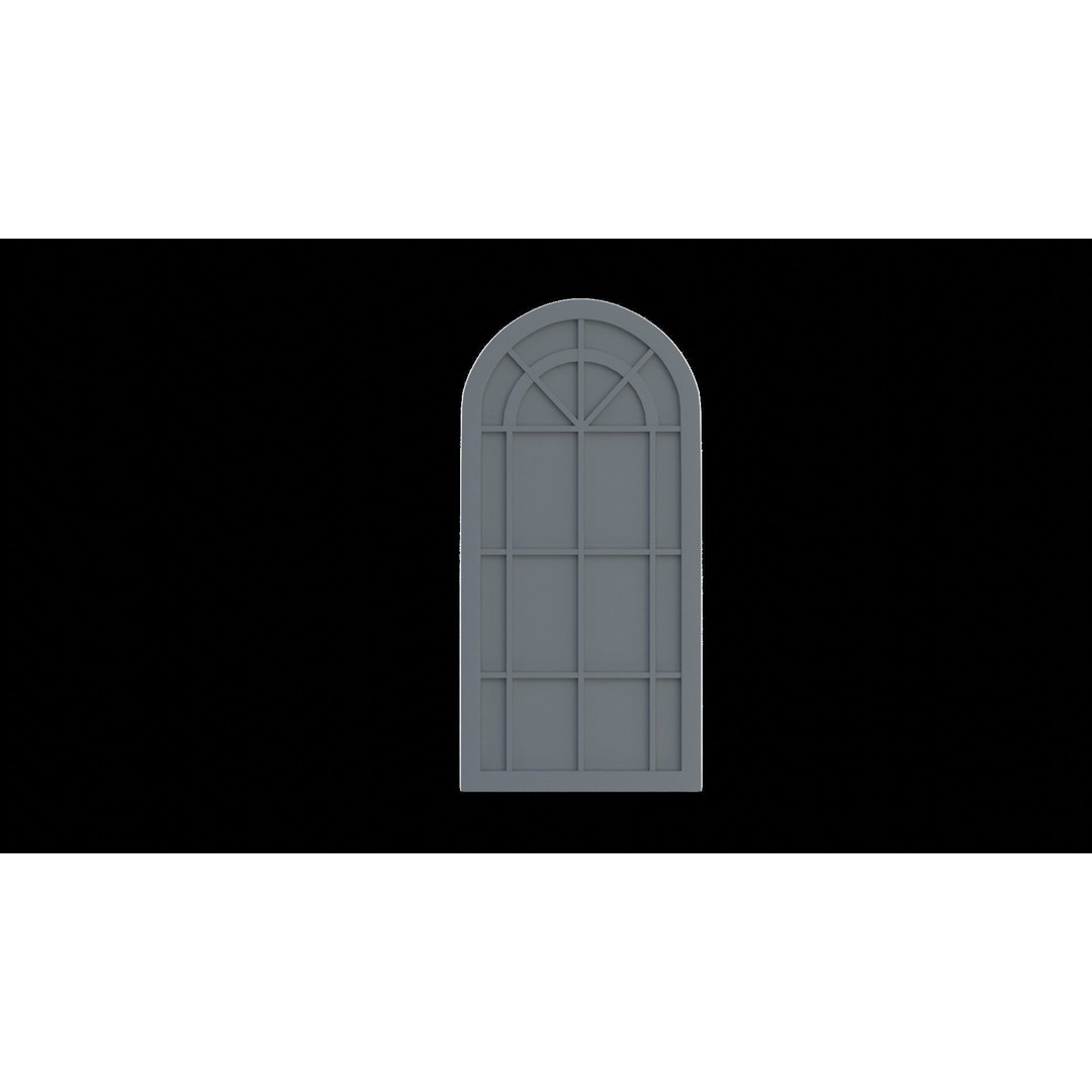 Gothic Windows 3D Model – Low Poly Architectural Asset, FBX, OBJ - View 9
