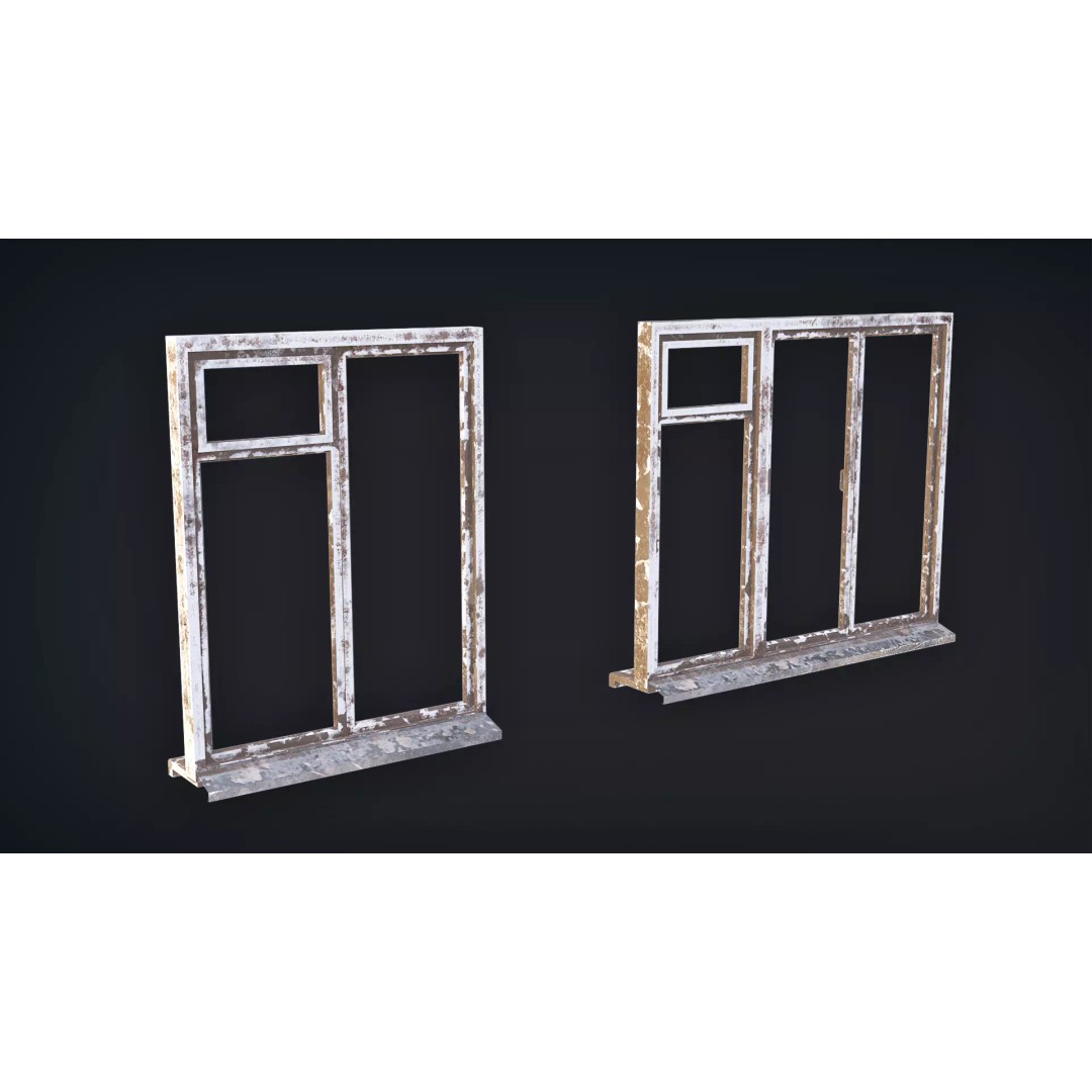 Post-Apocalyptic Broken Windows 3D Model – Modular Barricade Pack, PBR - View 8