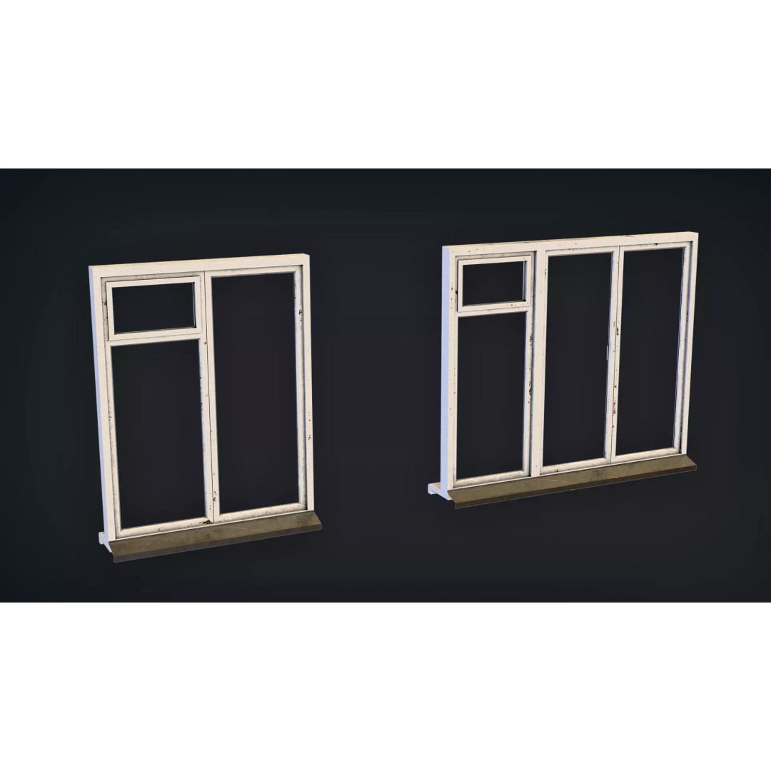Post-Apocalyptic Broken Windows 3D Model – Modular Barricade Pack, PBR - View 9