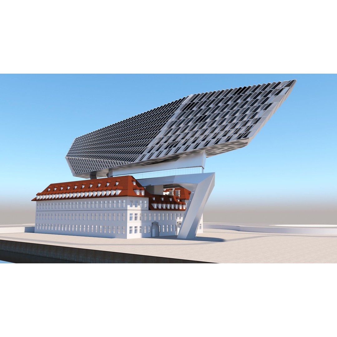 Antwerp Port House 3D Model – Architectural Design, Revit & Rhino Formats - View 13