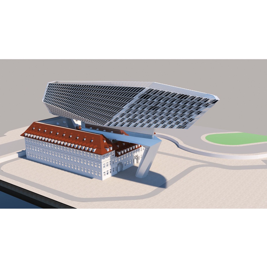 Antwerp Port House 3D Model – Architectural Design, Revit & Rhino Formats - View 5