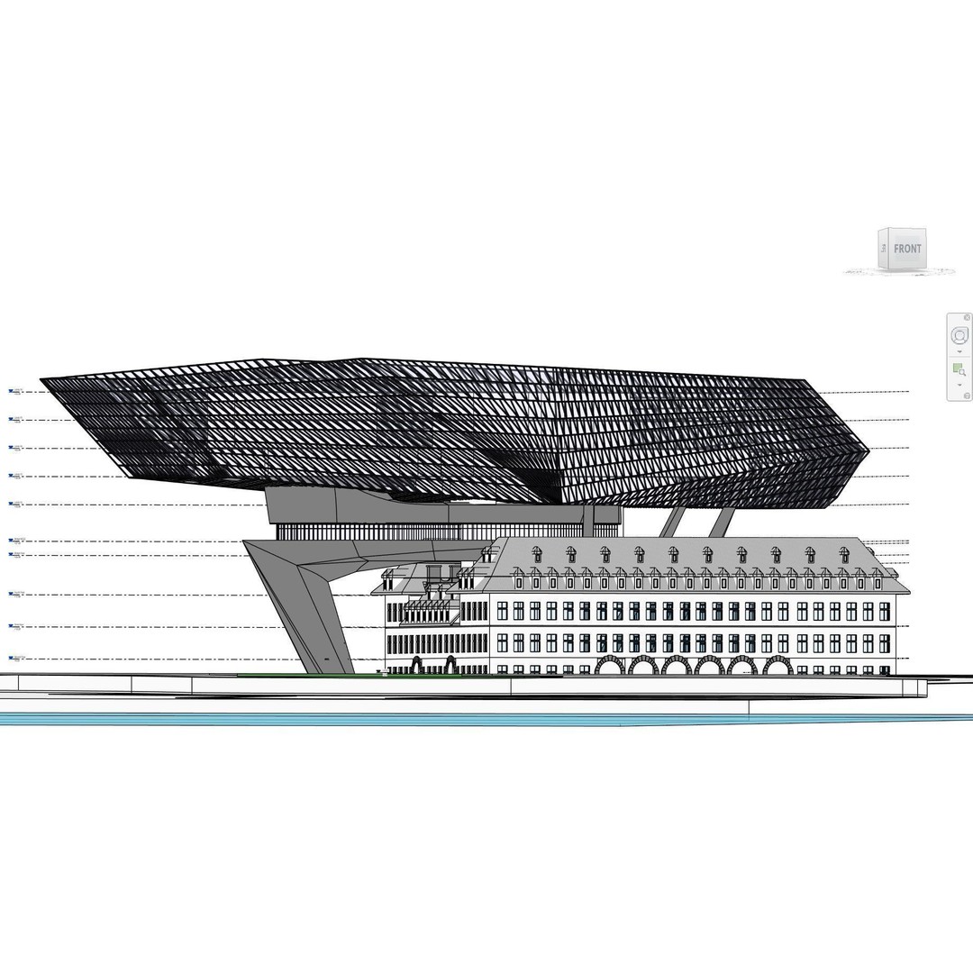 Antwerp Port House 3D Model – Architectural Design, Revit & Rhino Formats - View 6