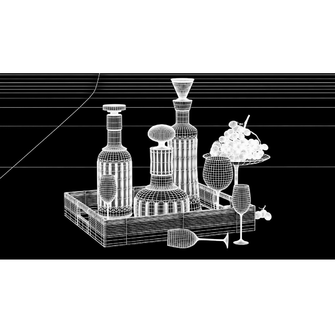 Kitchen Decorative Set 3D Model – Modern Furniture for Interior Design