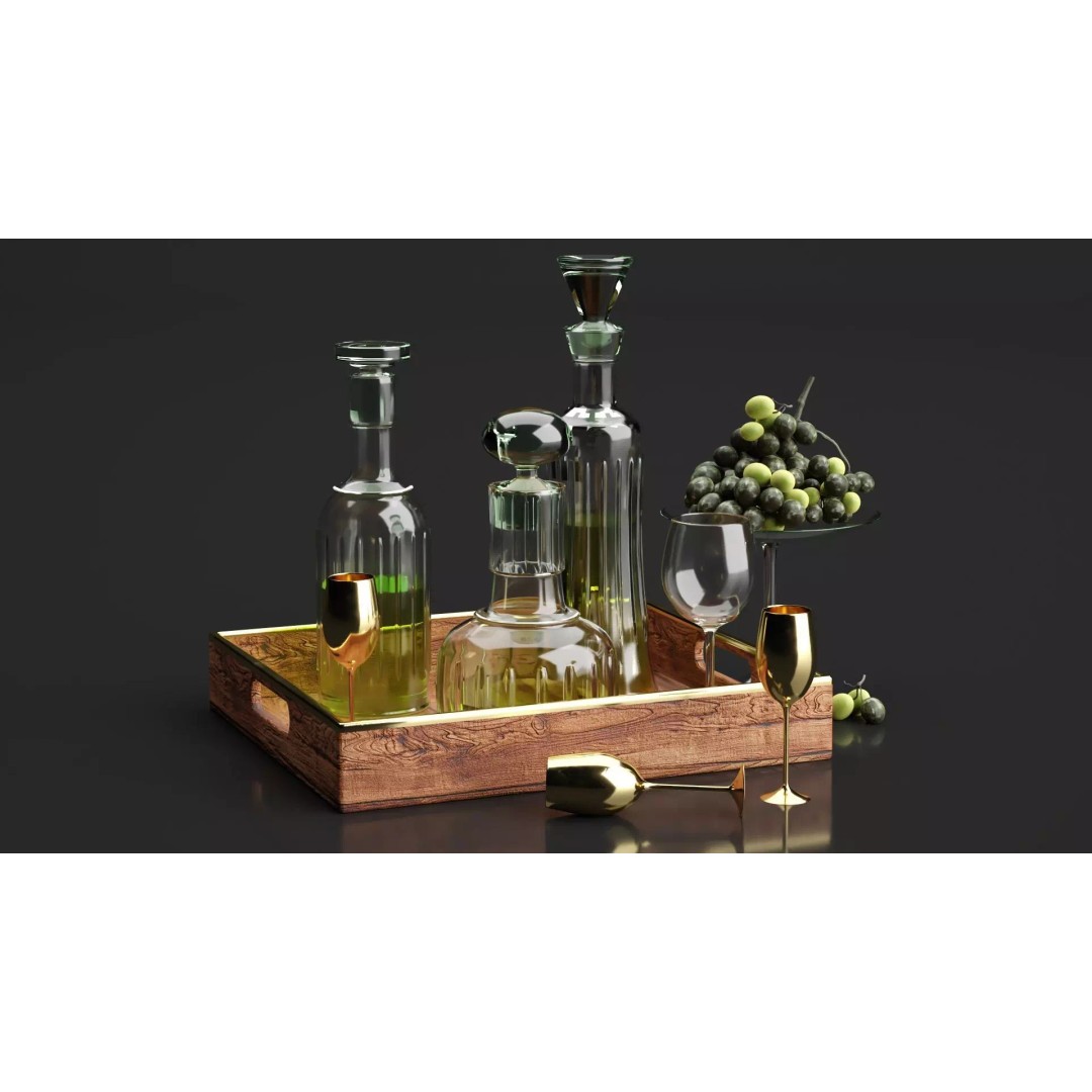Kitchen Decorative Set 3D Model – Modern Furniture for Interior Design - View 2