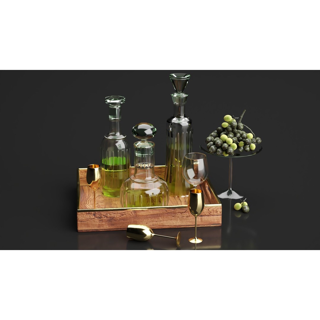 Kitchen Decorative Set 3D Model – Modern Furniture for Interior Design - View 3