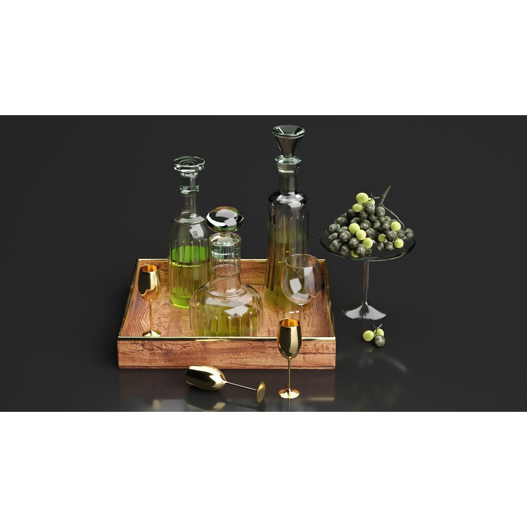 Kitchen Decorative Set 3D Model – Modern Furniture for Interior Design - View 4