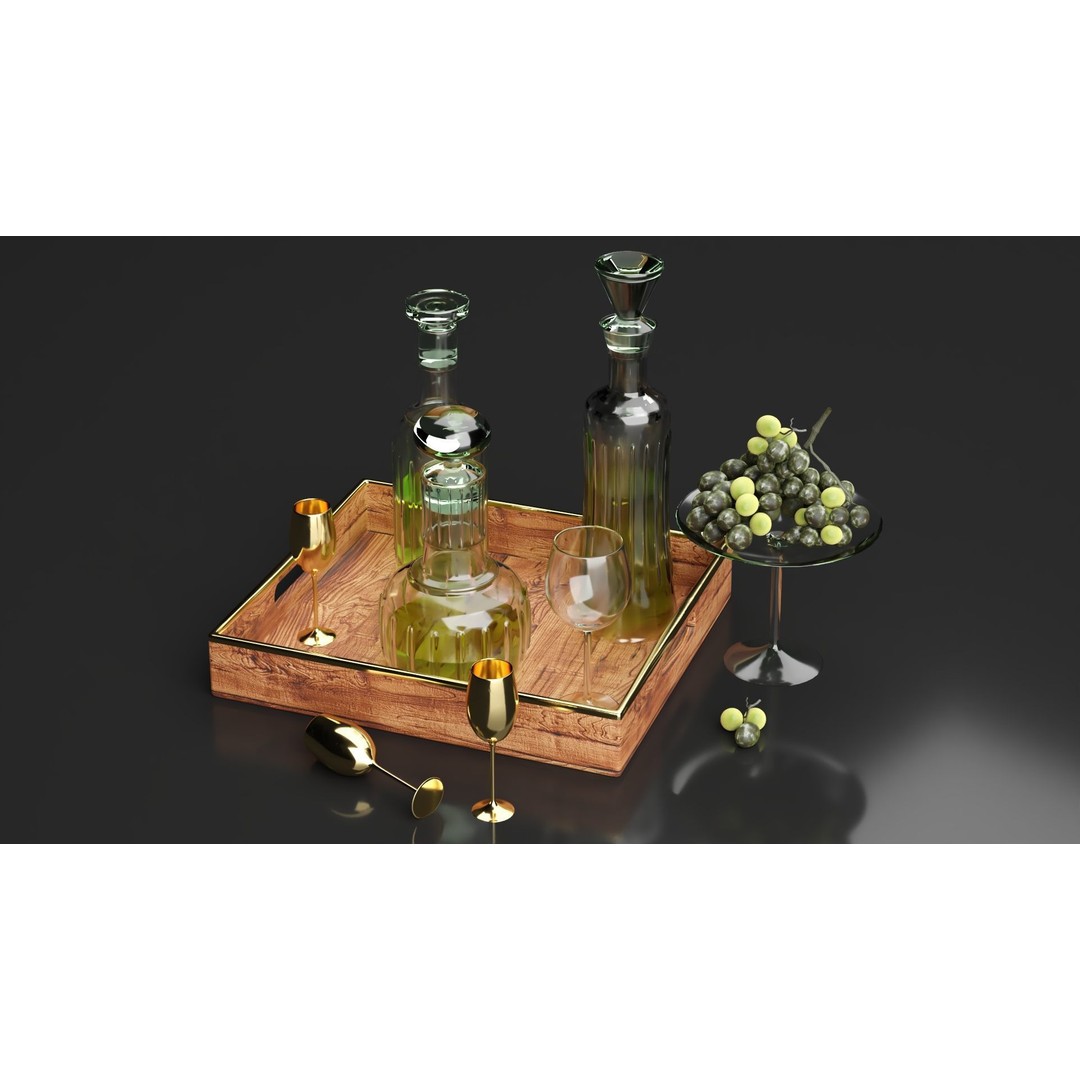 Kitchen Decorative Set 3D Model – Modern Furniture for Interior Design - View 5
