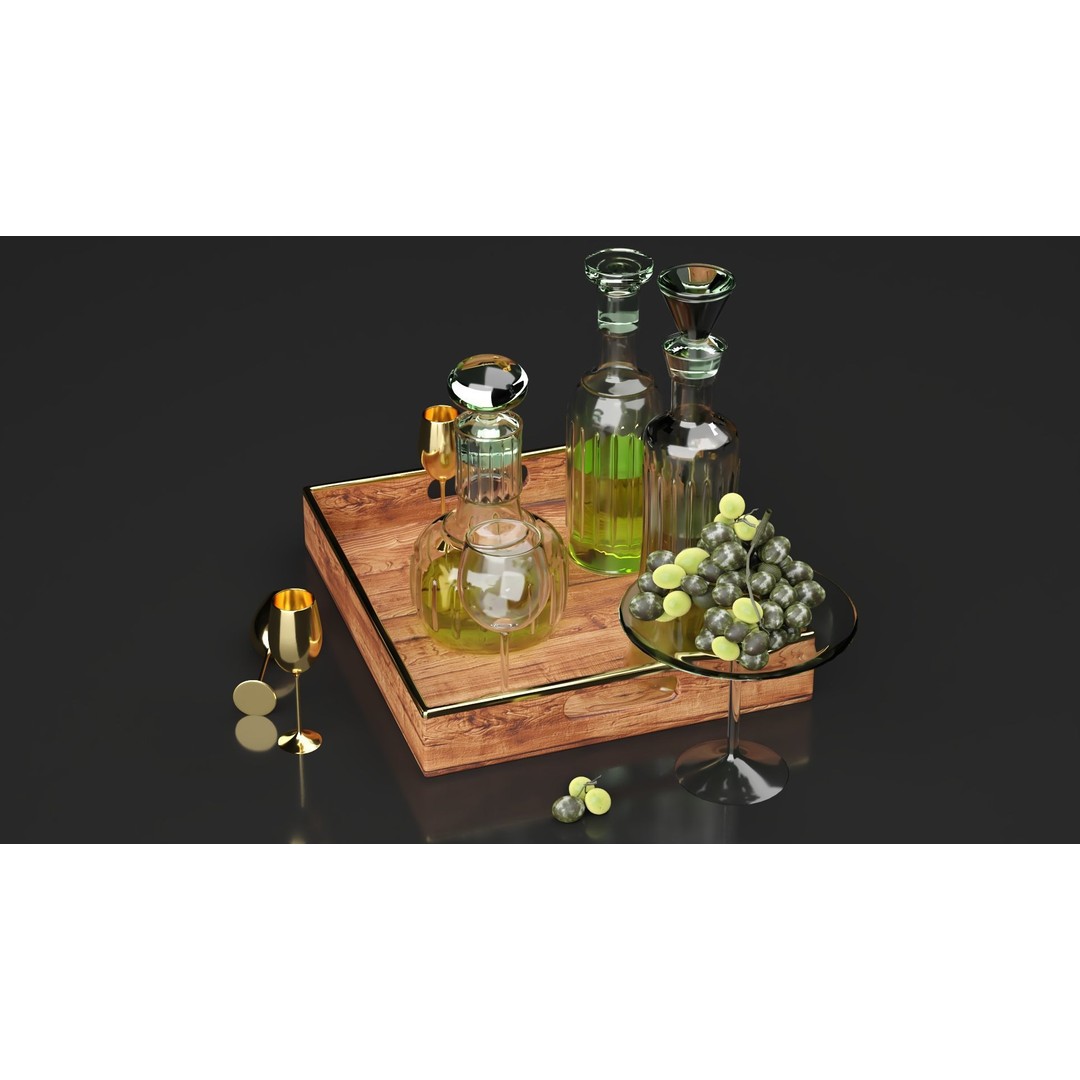 Kitchen Decorative Set 3D Model – Modern Furniture for Interior Design - View 7