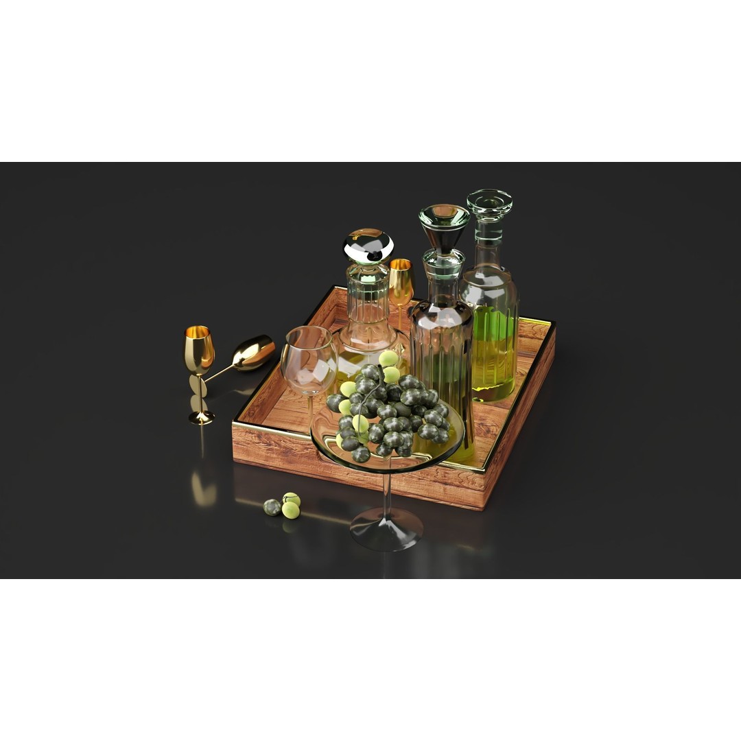 Kitchen Decorative Set 3D Model – Modern Furniture for Interior Design - View 8