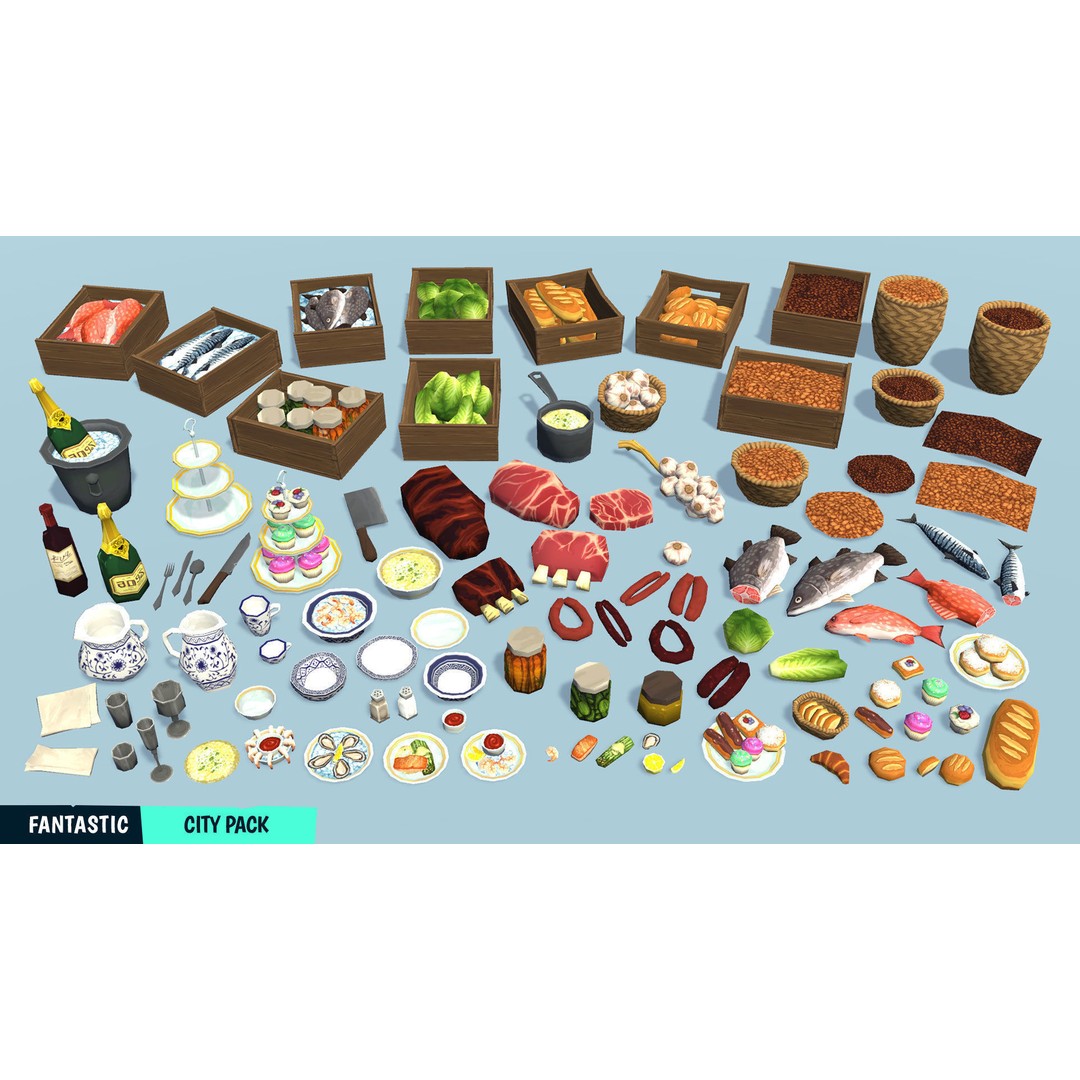 Stylized City Pack 3D Model – Low Poly Game Asset, FBX, PBR - View 10