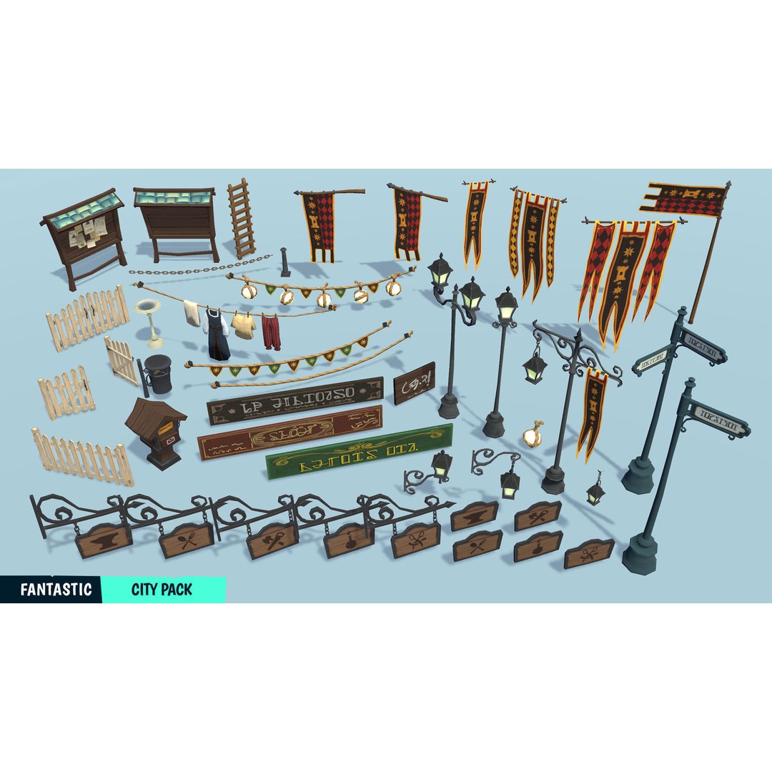 Stylized City Pack 3D Model – Low Poly Game Asset, FBX, PBR - View 11