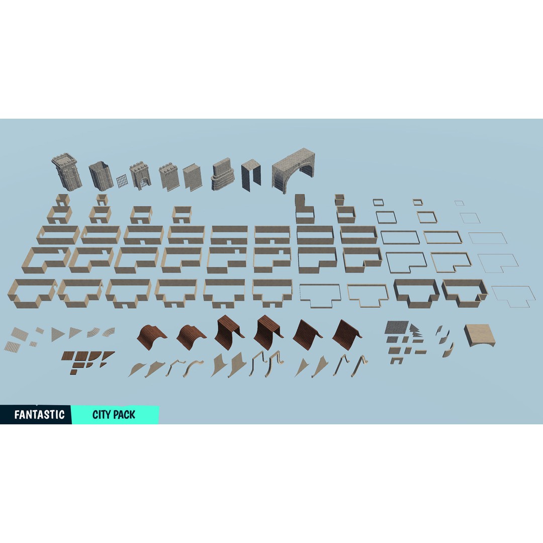 Stylized City Pack 3D Model – Low Poly Game Asset, FBX, PBR - View 14