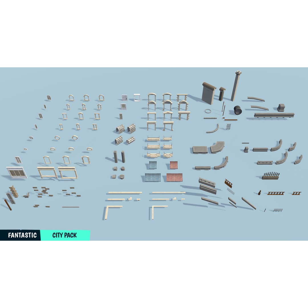 Stylized City Pack 3D Model – Low Poly Game Asset, FBX, PBR - View 15