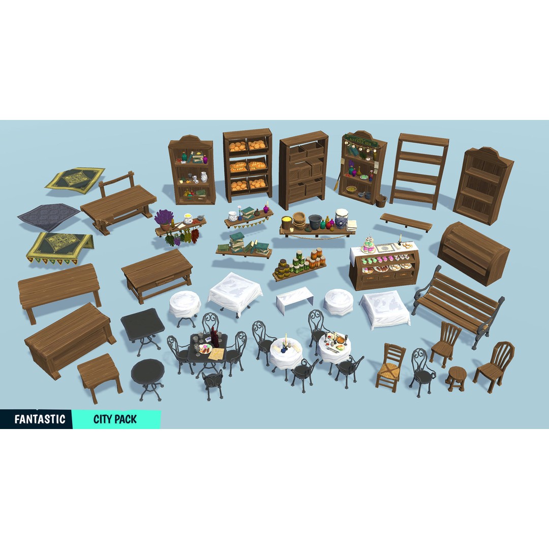 Stylized City Pack 3D Model – Low Poly Game Asset, FBX, PBR - View 9