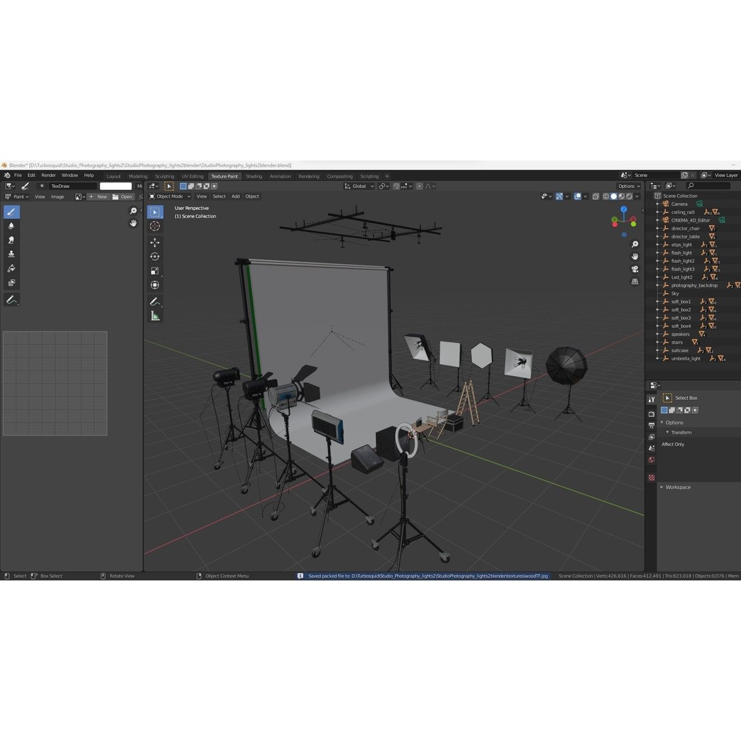 Studio Photography Lights 3D Model – High Poly Lighting Equipment, FBX, Blender - View 44