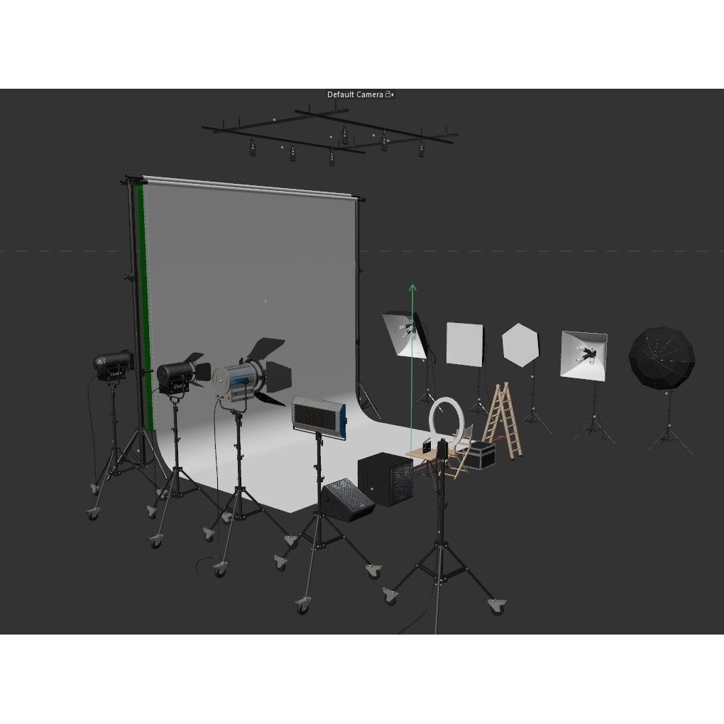 Studio Photography Lights 3D Model – High Poly Lighting Equipment, FBX, Blender - View 45