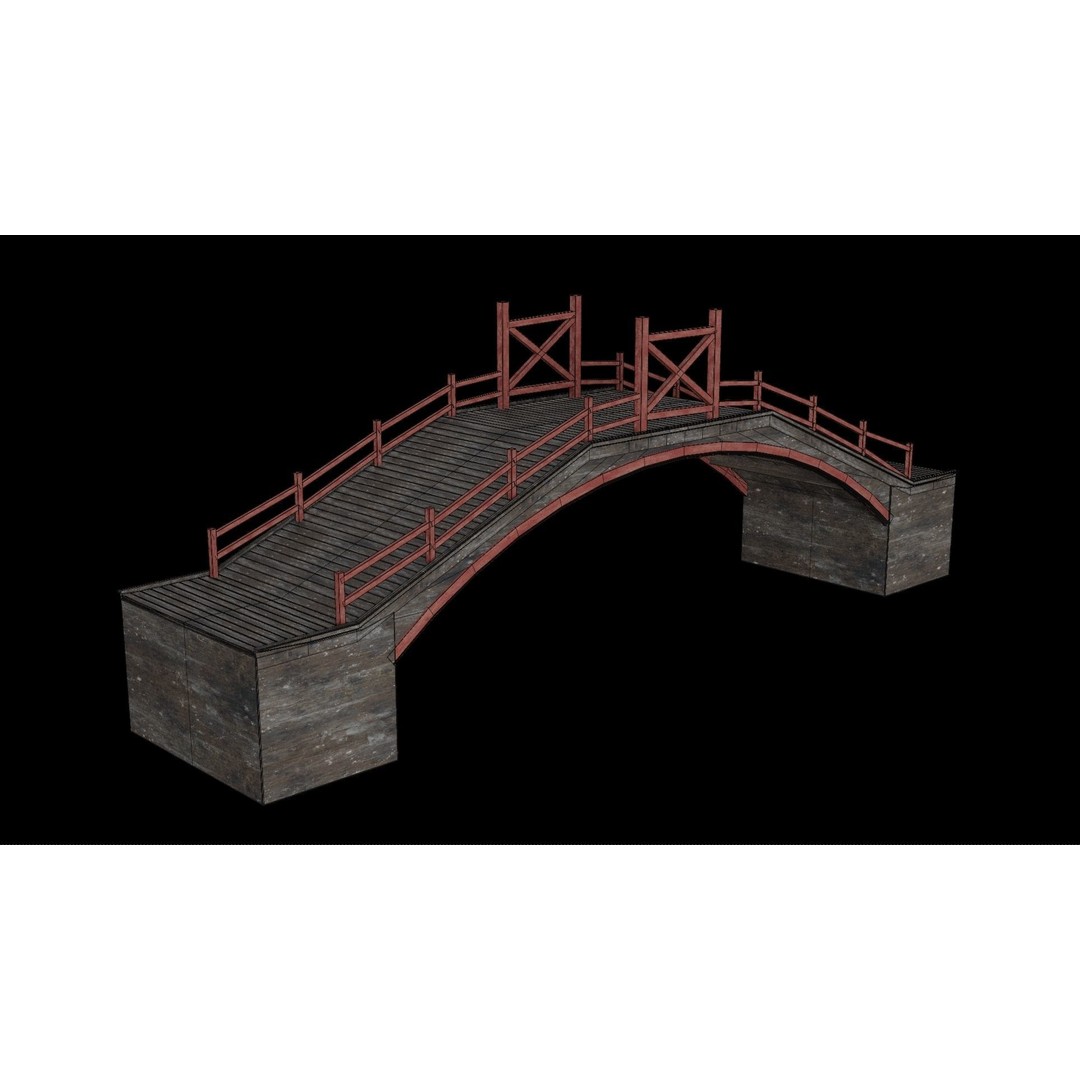 Japanese Bridge 3D Model – Low Poly Game Ready Collection, FBX & OBJ - View 14