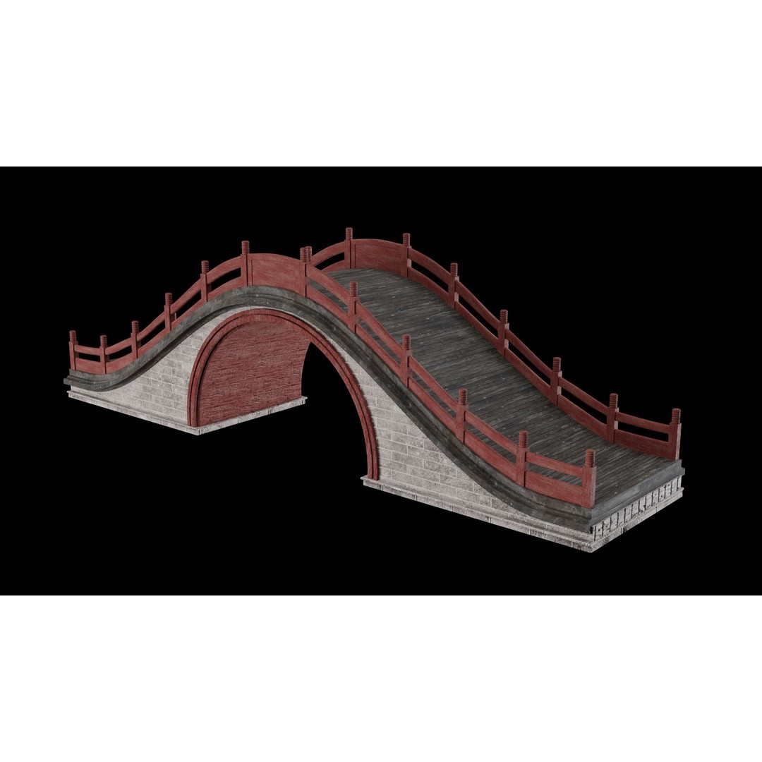 Japanese Bridge 3D Model – Low Poly Game Ready Collection, FBX & OBJ - View 20
