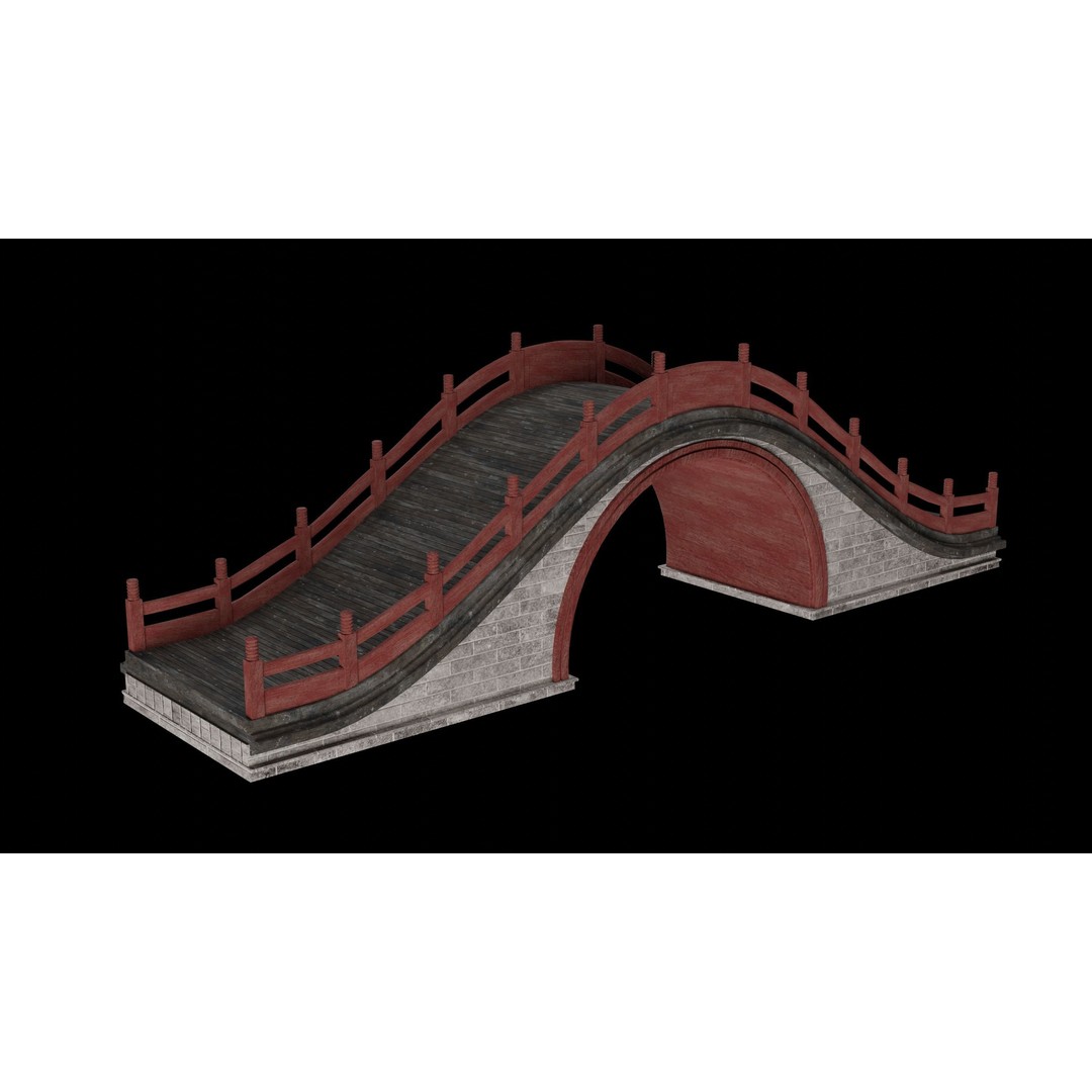 Japanese Bridge 3D Model – Low Poly Game Ready Collection, FBX & OBJ - View 21