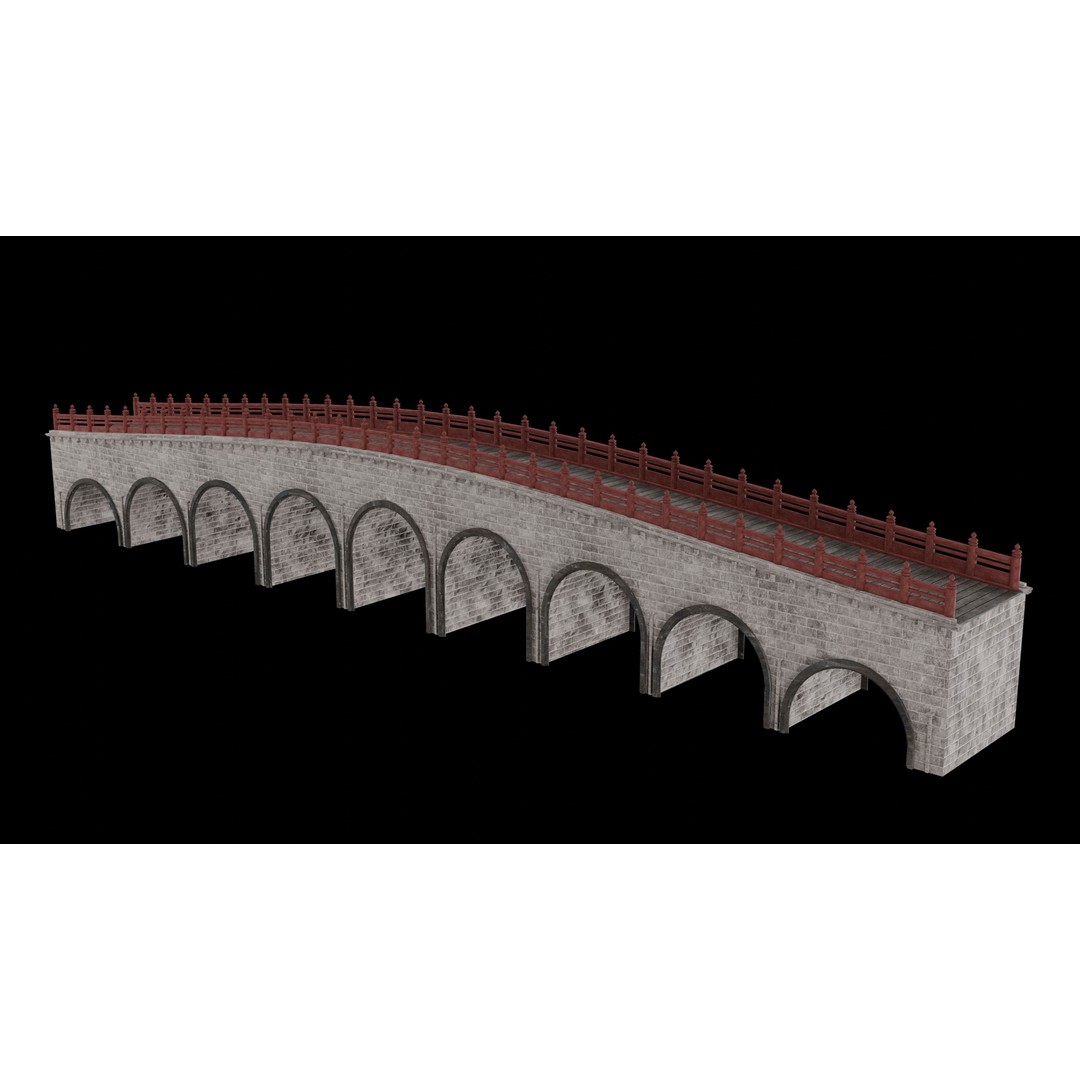 Japanese Bridge 3D Model – Low Poly Game Ready Collection, FBX & OBJ - View 24