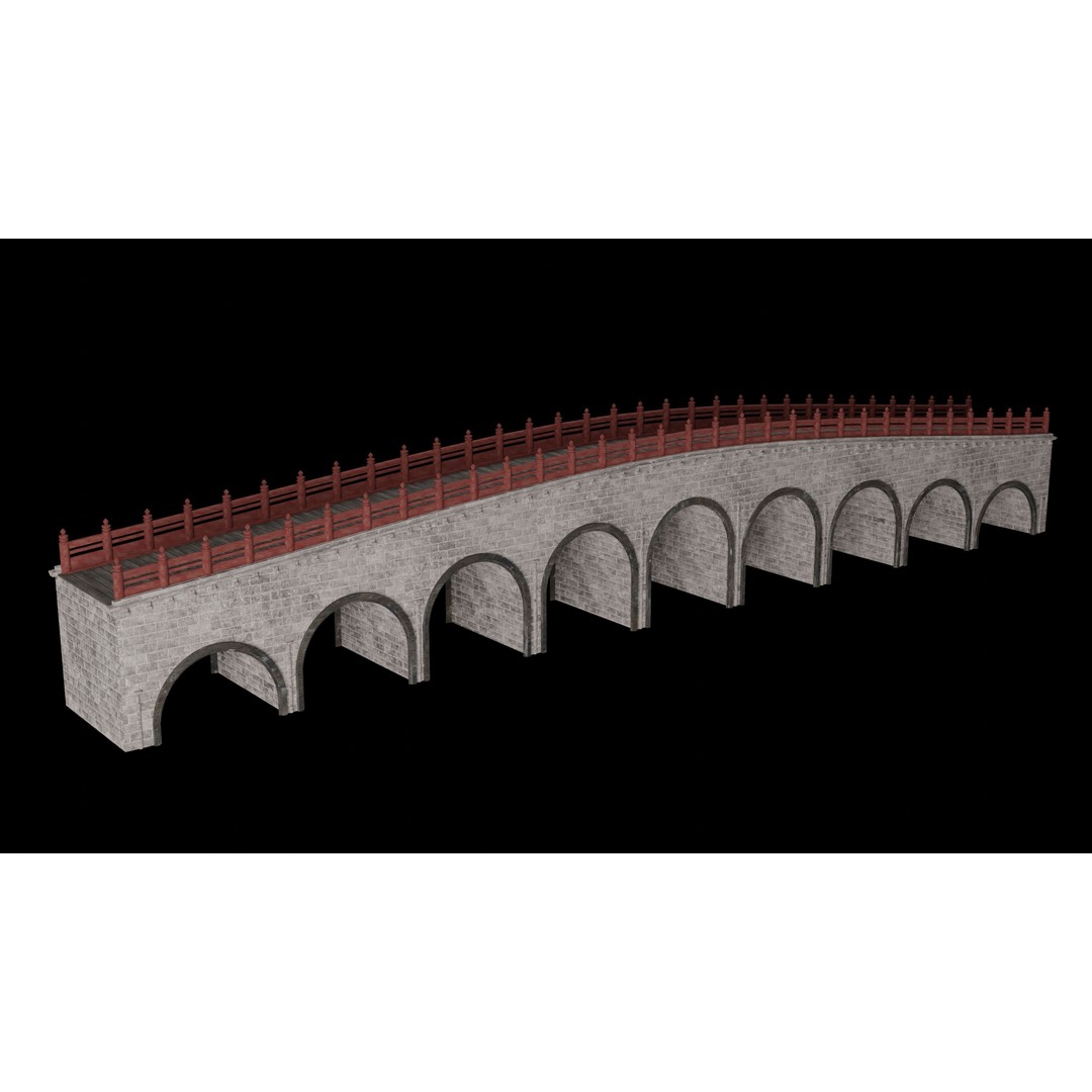 Japanese Bridge 3D Model – Low Poly Game Ready Collection, FBX & OBJ - View 25