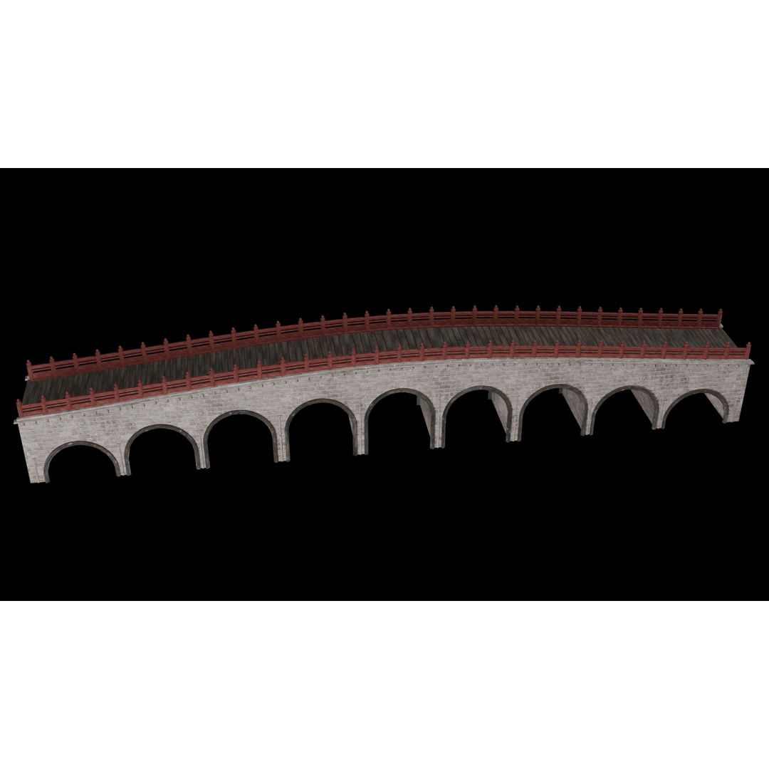 Japanese Bridge 3D Model – Low Poly Game Ready Collection, FBX & OBJ - View 26