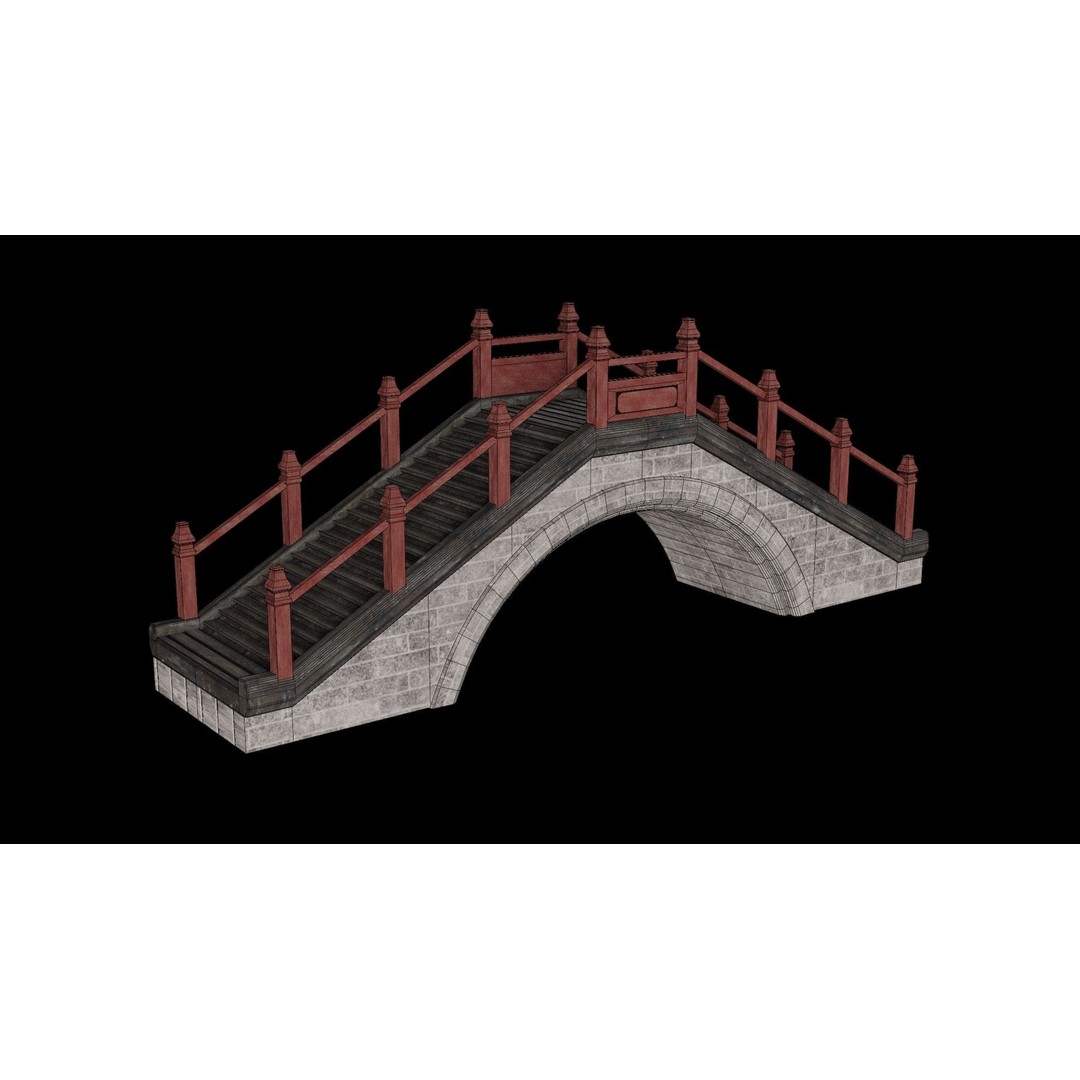 Japanese Bridge 3D Model – Low Poly Game Ready Collection, FBX & OBJ - View 31