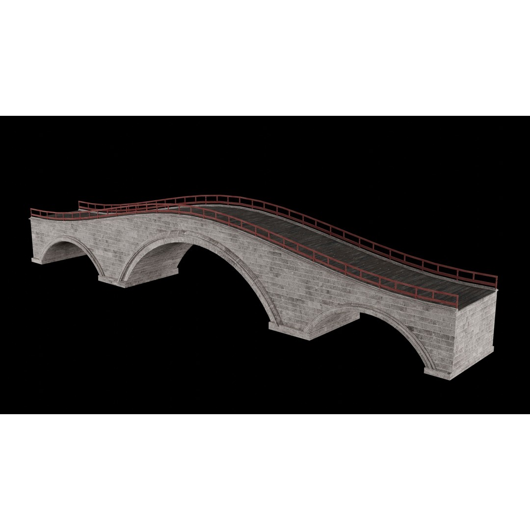 Japanese Bridge 3D Model – Low Poly Game Ready Collection, FBX & OBJ - View 36