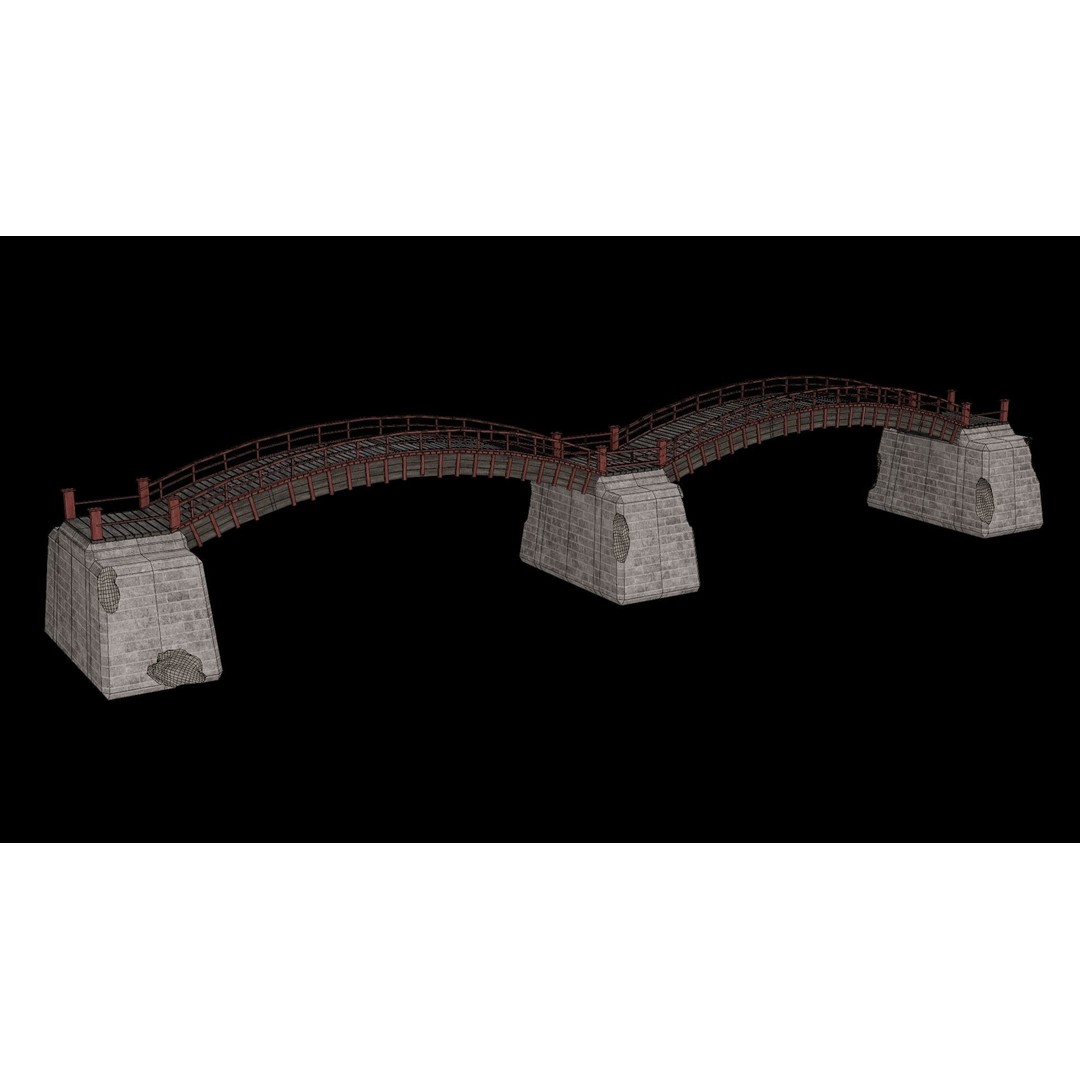 Japanese Bridge 3D Model – Low Poly Game Ready Collection, FBX & OBJ - View 6