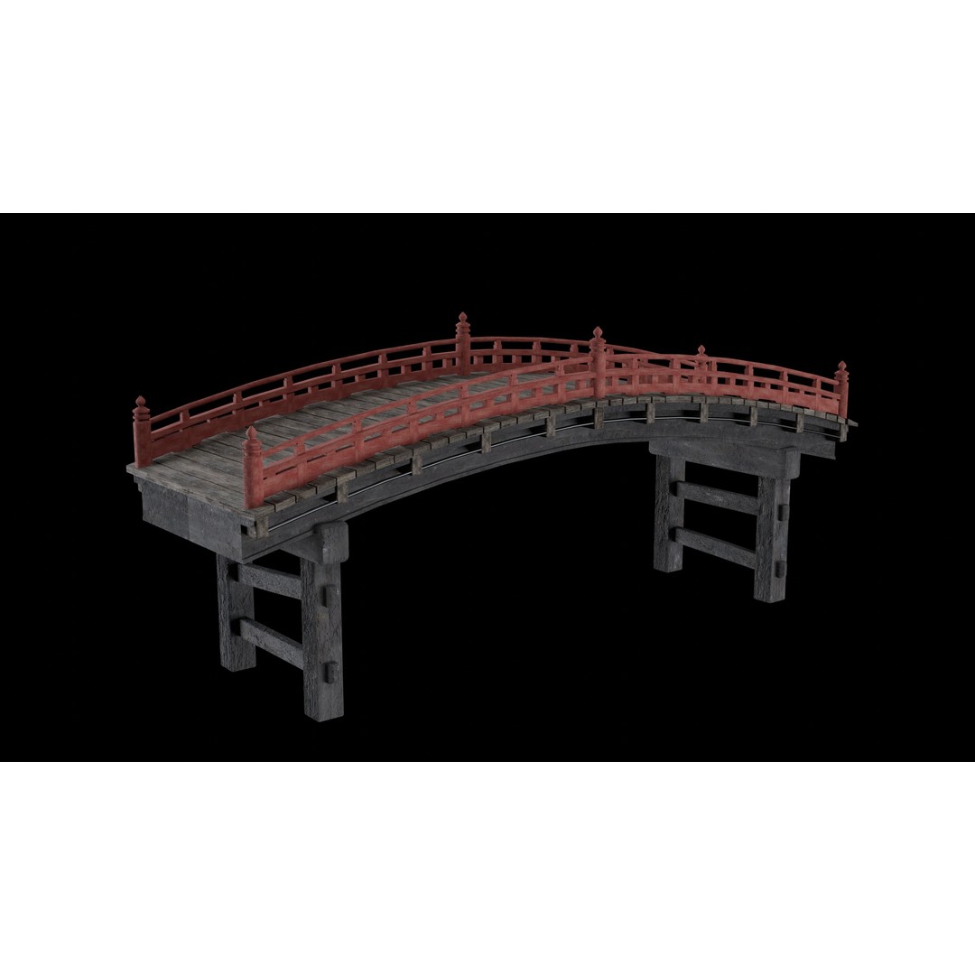 Japanese Bridge 3D Model – Low Poly Game Ready Collection, FBX & OBJ - View 8