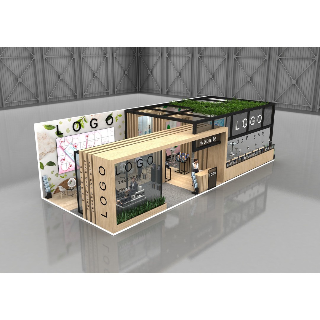 Exhibition Stand 3D Model – High-Quality Booth for Trade Shows - View 3