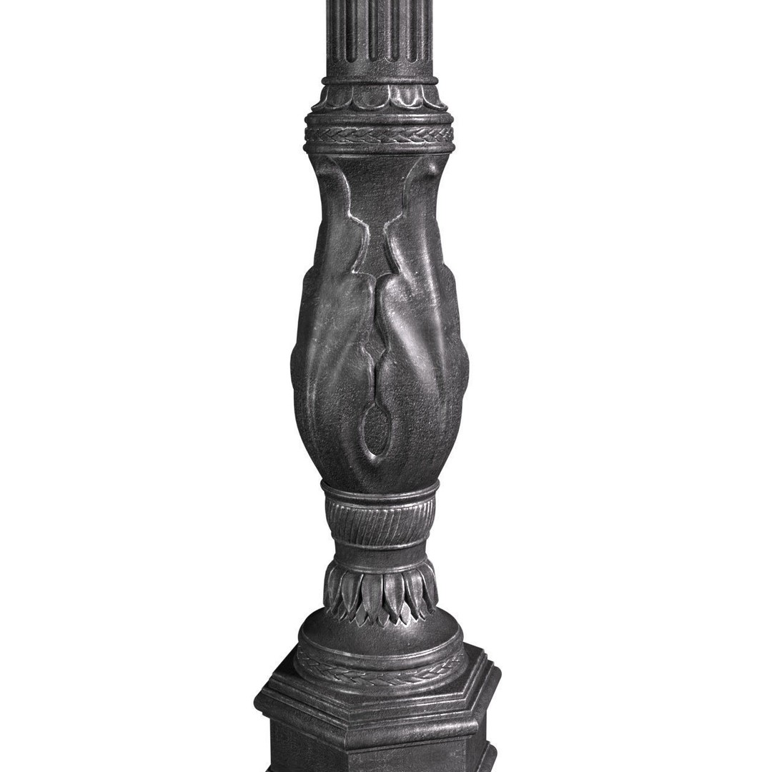 Classic Street Lamp 3D Model – Forged Outdoor Lantern, FBX, PBR - View 6