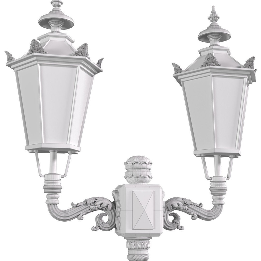 Classic Street Lamp 3D Model – Forged Outdoor Lantern, FBX, PBR - View 8