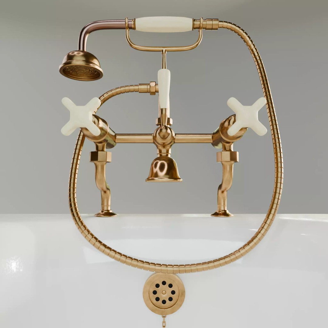 Vintage Bathtub 3D Model – Low Poly Glazed Ceramic Design, FBX, OBJ - View 5