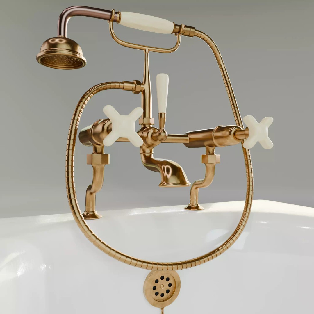 Vintage Bathtub 3D Model – Low Poly Glazed Ceramic Design, FBX, OBJ - View 6