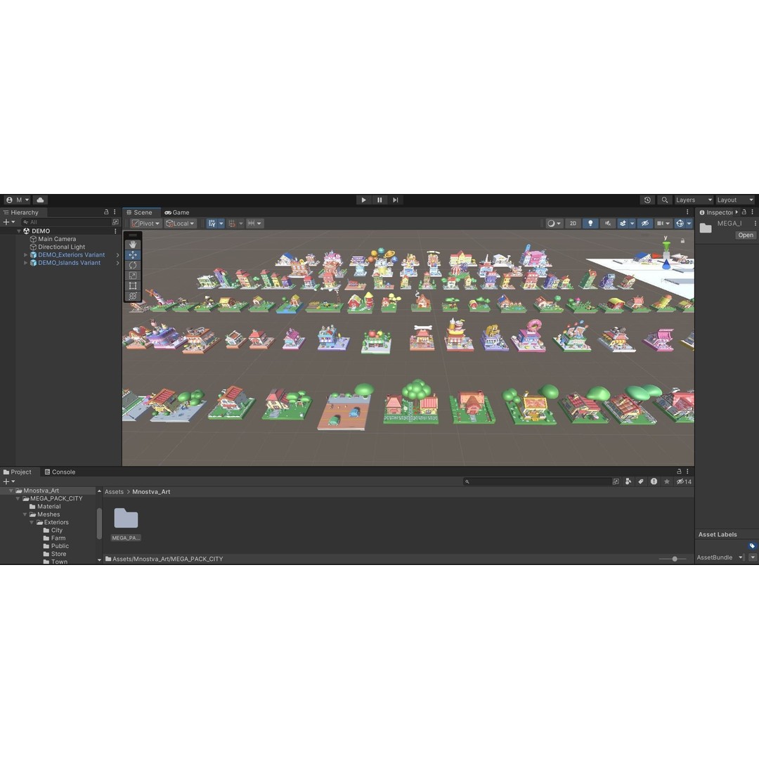 Cozy Cartoon World 3D Model – Low Poly Cityscape Asset, FBX, Blender