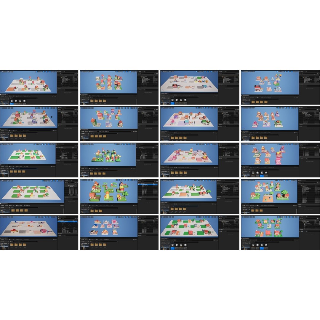 Cozy Cartoon World 3D Model – Low Poly Cityscape Asset, FBX, Blender - View 26
