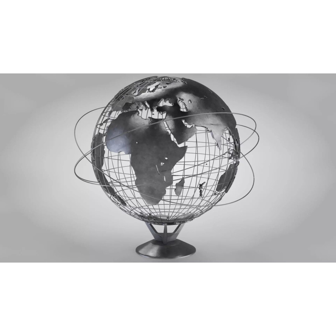 Earth Globe 3D Model – Photorealistic Decoration with PBR Textures - View 2