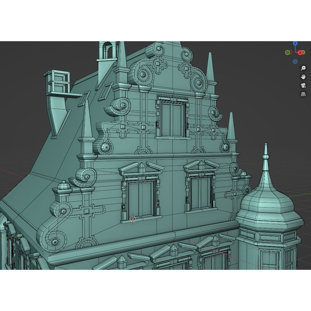 Victorian Corner Apartment 3D Model – Low Poly PBR Game Asset, FBX, OBJ