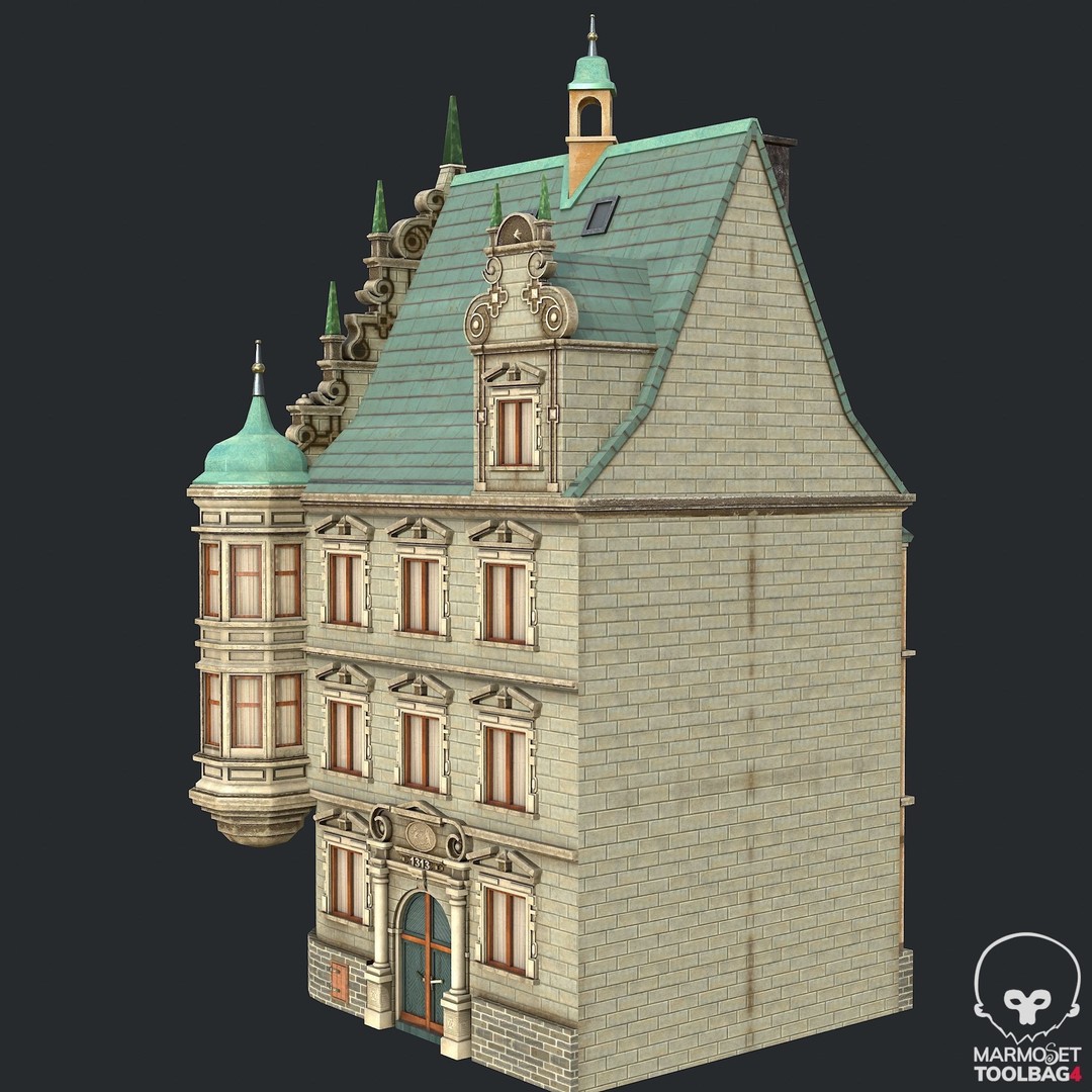 Victorian Corner Apartment 3D Model – Low Poly PBR Game Asset, FBX, OBJ - View 10