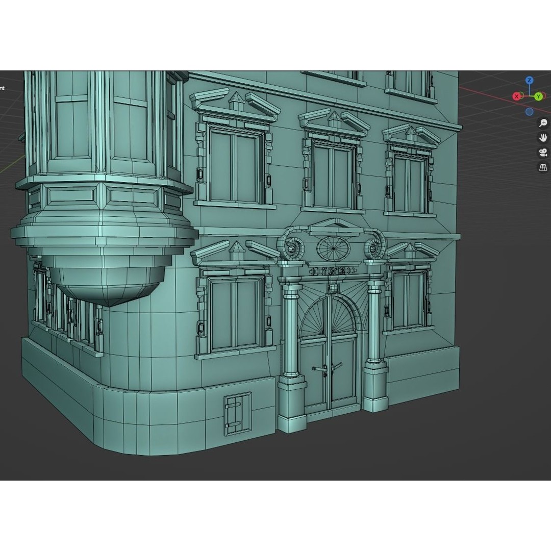 Victorian Corner Apartment 3D Model – Low Poly PBR Game Asset, FBX, OBJ - View 15