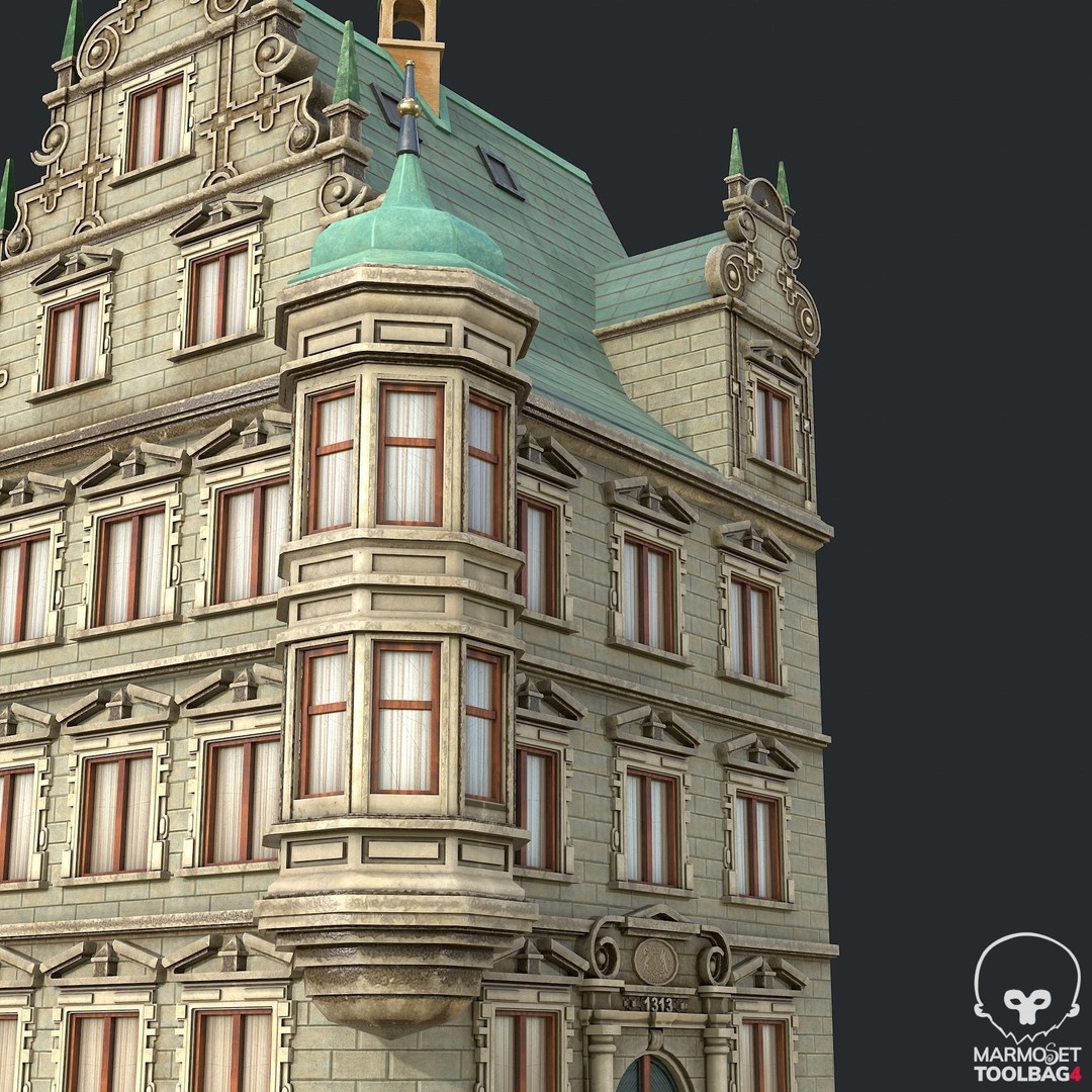 Victorian Corner Apartment 3D Model – Low Poly PBR Game Asset, FBX, OBJ - View 6