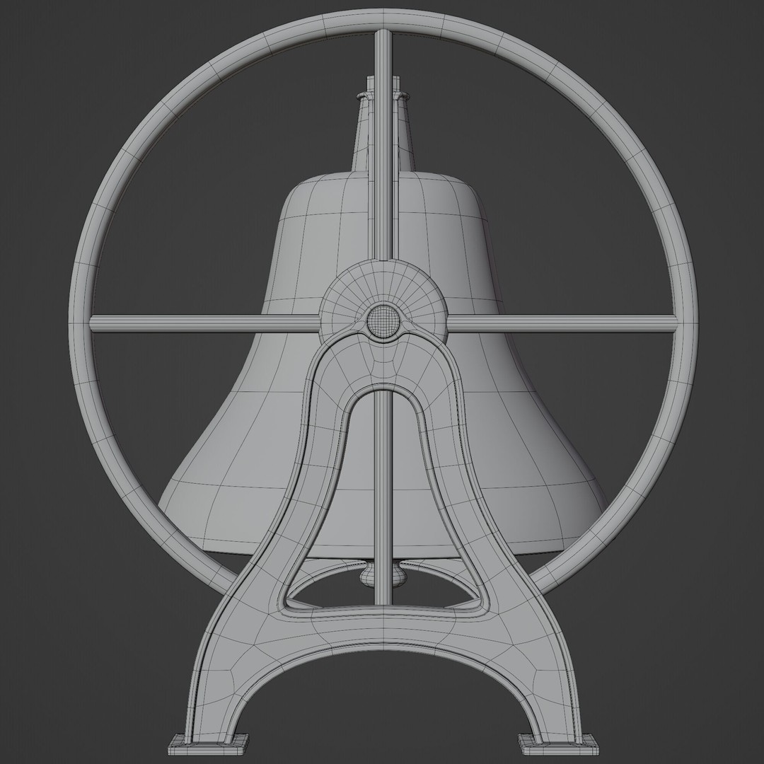 Antique Bell 3D Model – Highly Detailed Architectural Decoration, Blender, FBX, OBJ