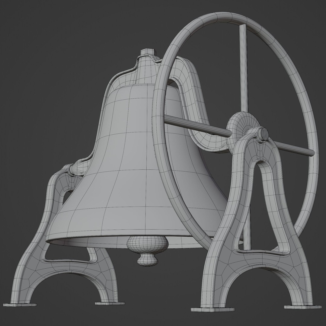 Antique Bell 3D Model – Highly Detailed Architectural Decoration, Blender, FBX, OBJ - View 10